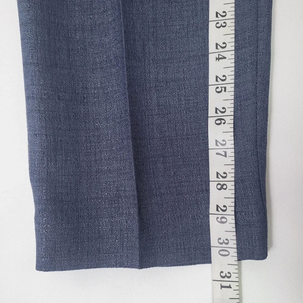 Alfred Dunner Womens Size 8 Slate Blue Elastic Waist Pull On‎ belted Pants new
